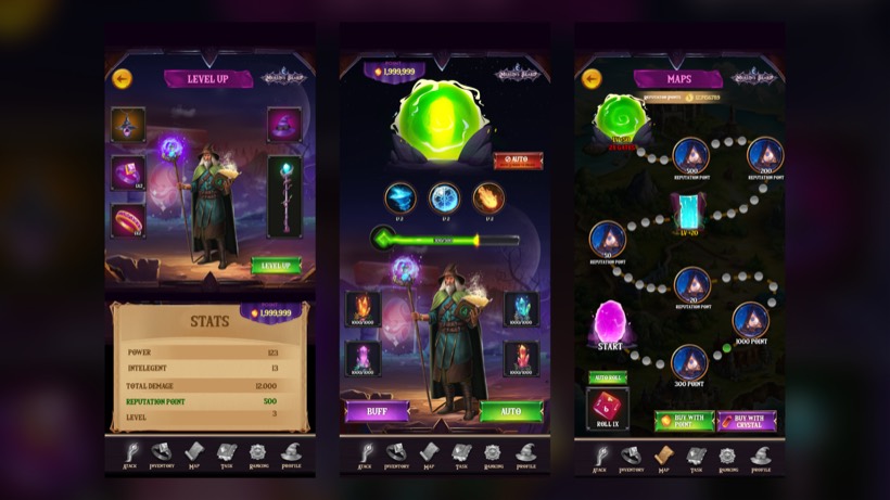 Merlin's Beard game UI